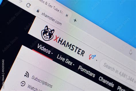 homepage of xhamster website on the display of pc url