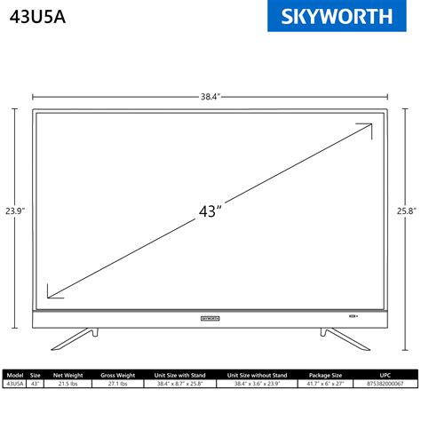 U5 Series 43″ 4k Ips Android Smart Led Tv 43u5a Skyworth Usa
