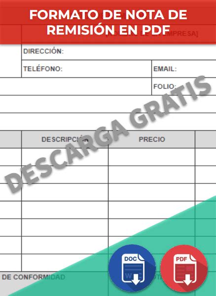 Nota De Remisión Ejemplos Formatos Excel Word【2024