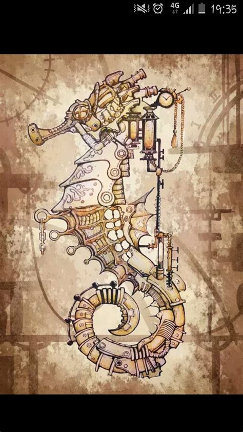 Seahorse Steampunk Art Drawing Art Steampunk Steampunk Illustration