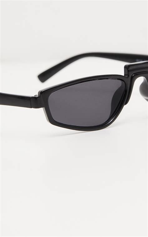 Black Thin Retro Sunglasses Accessories Prettylittlething Usa