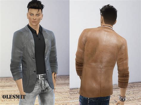 Olesims Male Leather Blazer The Sims4