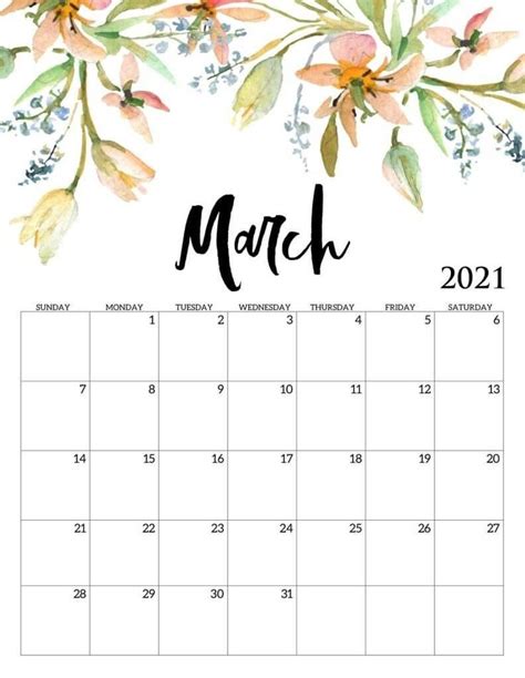 March 2021 Calendar With Holidays In 2021 Calendar Printables