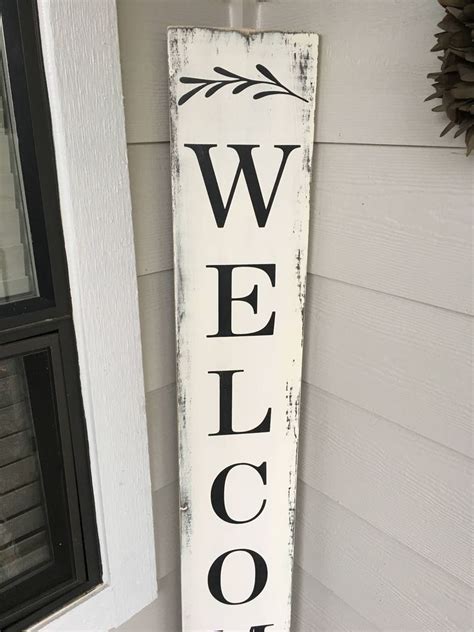 Welcome Farmhouse Style Wood Sign Porch Sign In Custom Etsy