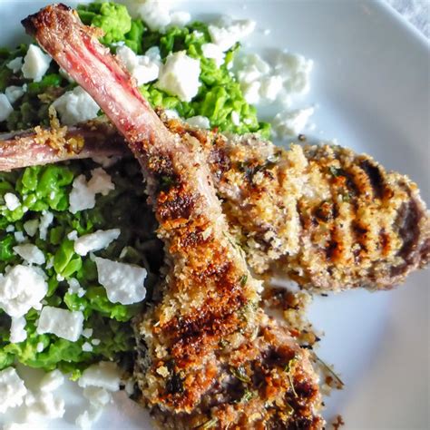 Mealime Mustard And Herb Crusted Lamb Chops With Minted Pea Puree