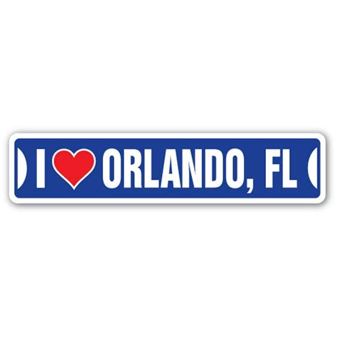 I Love Orlando Florida Aluminum Street Sign Or Decal Fl City State Us