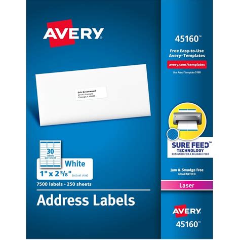 Avery® Address Labels Sure Feed Technology