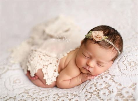 Meredith Klapp Photography Sweet Girl Newborn Photo With Lace And