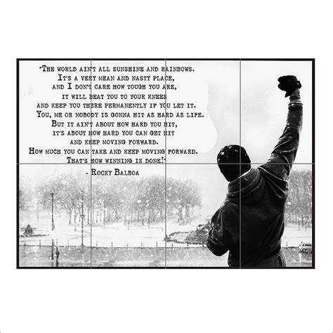 Buy 101 greatest movie quotes movie posters from movie poster shop. Rocky Balboa Inspirational Motivational Film Movie Quotes Block Giant Wall Art Poster