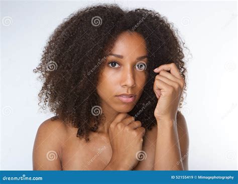 Attractive African American Young Woman With Curly Hair Stock Image