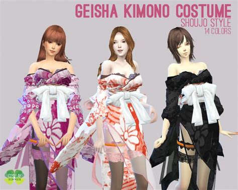 Geisha Kimono Costume For The Sims 4 By Cosplay Simmer Sims 4 Sims