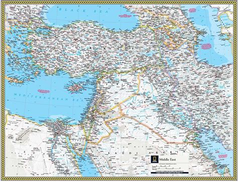 Middle East Political Wall Map By National Geographic Mapsales