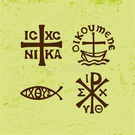 Ancient Christian Symbols And Signs Stock Vector Illustration Of