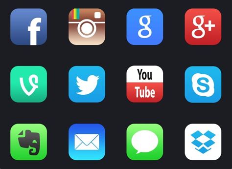 Free 12 New Ios 7 Style Social Media App Icons Titanui
