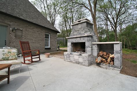 Concrete Block Outdoor Fireplace Dexter Builders
