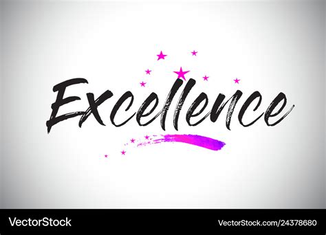 Excellence Handwritten Word Font With Vibrant Vector Image