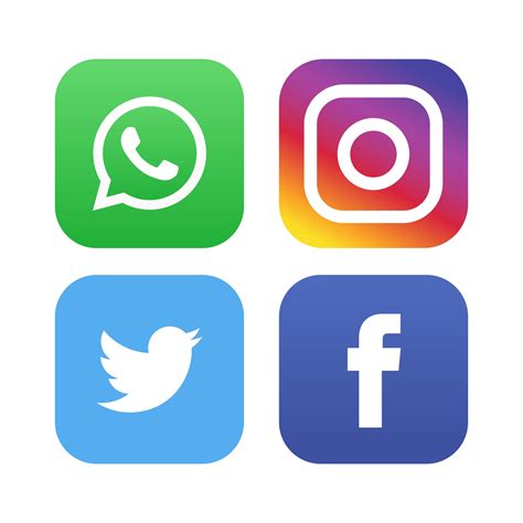 Iconos De Redes Sociales De Facebook Whatsapp Instagram Logos De