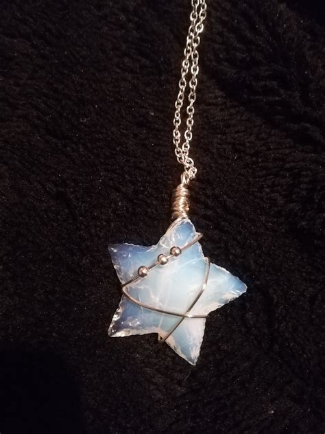 Opalite Star Necklace Star Necklace Celestial Pendant Etsy