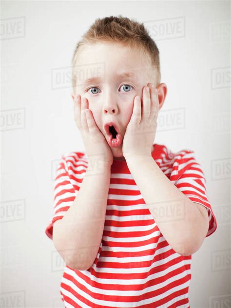Portrait of surprised toddler boy (2-3) - Stock Photo ...
