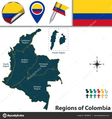 Vectorizado Mapa De Colombia Mapa De Colombia Con Regiones Naturales