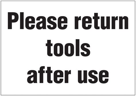Please Return Tools After Use Shadow Board Messages Seton