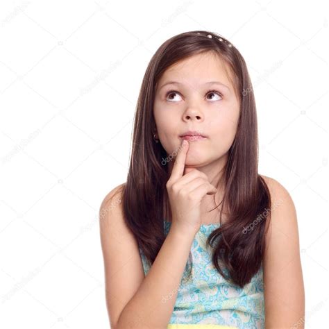 Thinking Little Girl Stock Photo By ©lanych 92330720