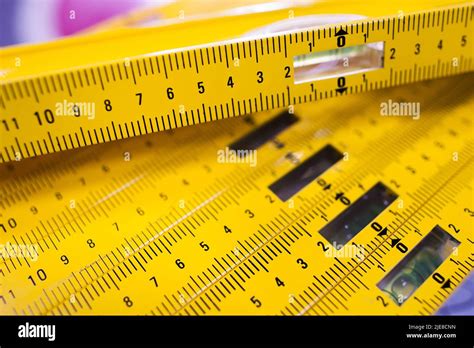 Construction Level Ruler Display On Tools Store Stock Photo Alamy