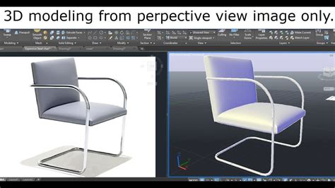 Autocad 3d Modeling Basic Tutorial Lesson Draw Steel Chair From Image