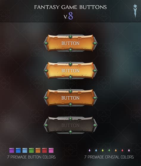 Fantasy Game Buttons V8 Gamedev Market
