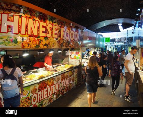 Various Street Food Stalls In Camden Market Camden Town London Uk