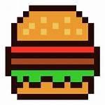 Pixel Burger Minecraft Hamburger Square Sticker Area