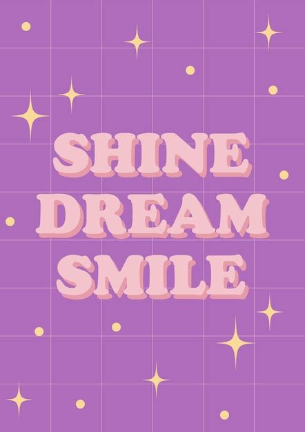 Premium Vector Purple Cute Modern Poster Shine Dream Smile On