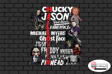 Chucky Jason Leatherface Michael Ghostface Jigsaw Freddy Etsy