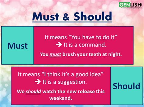 Must and Should - Genlish