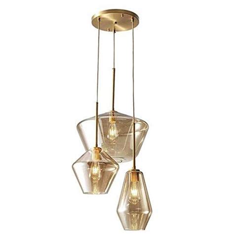 Shop wayfair for the best champagne bronze light fixture. LUOLAX Champagne Gold Glass 3 Heads Hanging Pendant Light ...