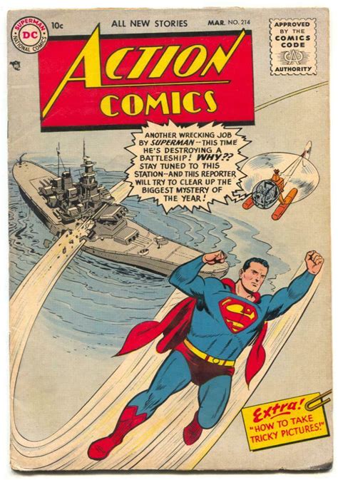 Action Comics 214 1956 Dc Silver Age Superman Fn Comic Books