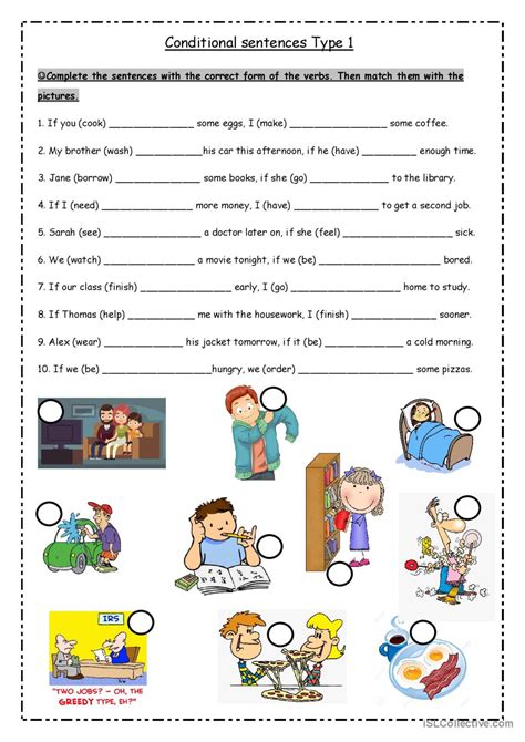 Conditional Sentences Type 1 English Esl Worksheets Pdf And Doc
