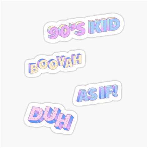90s Kid Word Pack Sticker By Double Ghost Redbubble