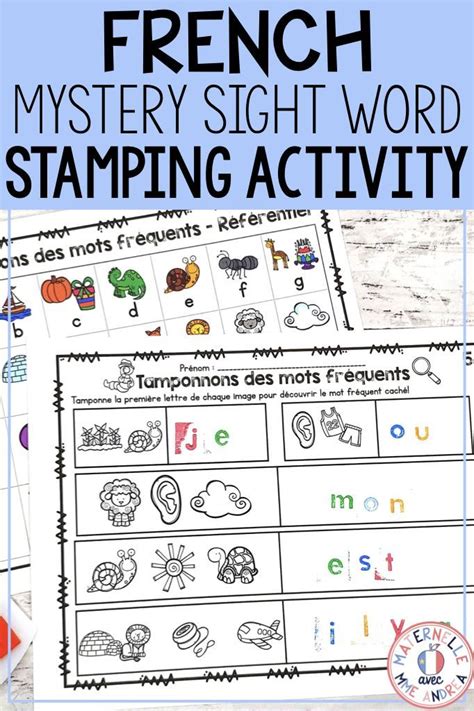20 Solve And Stamp Sight Word Worksheets In French Students Can Use