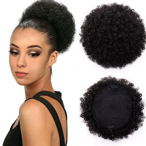 Buy Afro Puff Drawstring Ponytail Extension For Black Women Synthetic