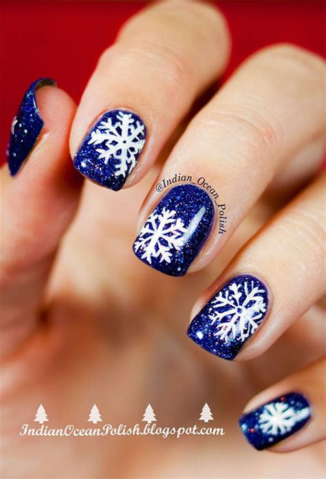 blue winter nail art designs ideas trends stickers  fabulous nail art designs