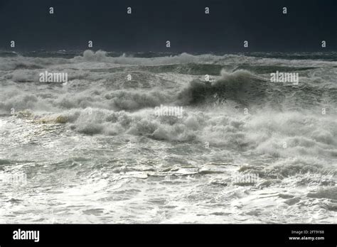 Winter Waves Stormy Sea Stock Photo Alamy