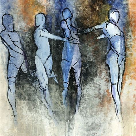 Contemporary Painting Of Four Different Versions Of The Basic Human