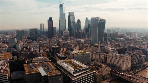 Beautiful London Business District View With Many