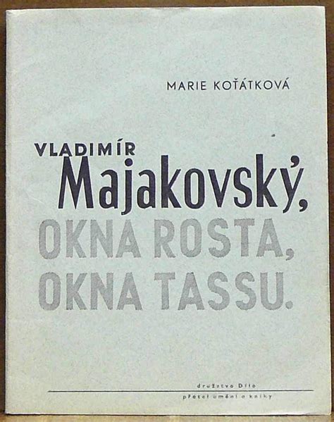 Kniha Vladimír Majakovský Okna Rosta Okna Tassu Antikvariát Václav