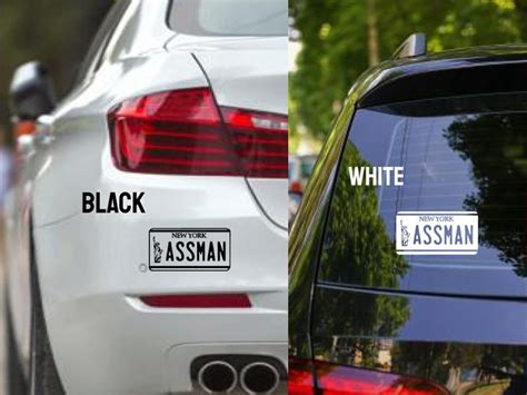 Assman License Plate Decal Funny Decal Seinfeld Decal Etsy