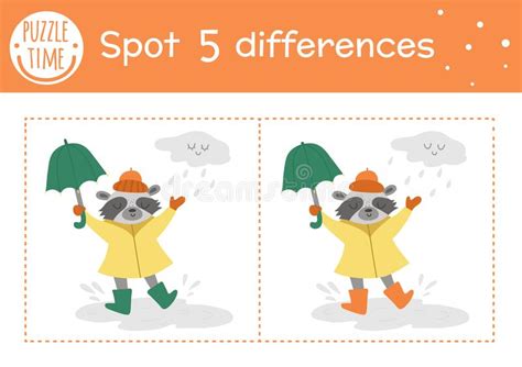 Autumn Find Differences Game For Children Fall Season Educational