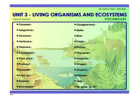 Unit 3 Living Organisms And Ecosystems Natural Science