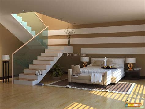 Modern Bedroom With Stairs Gharexpert