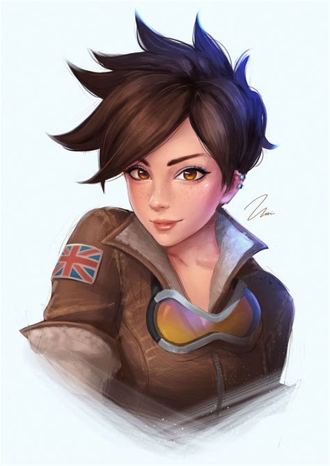 Tracer Portrait By Umitaro Overwatch Tracer Overwatch Wallpapers